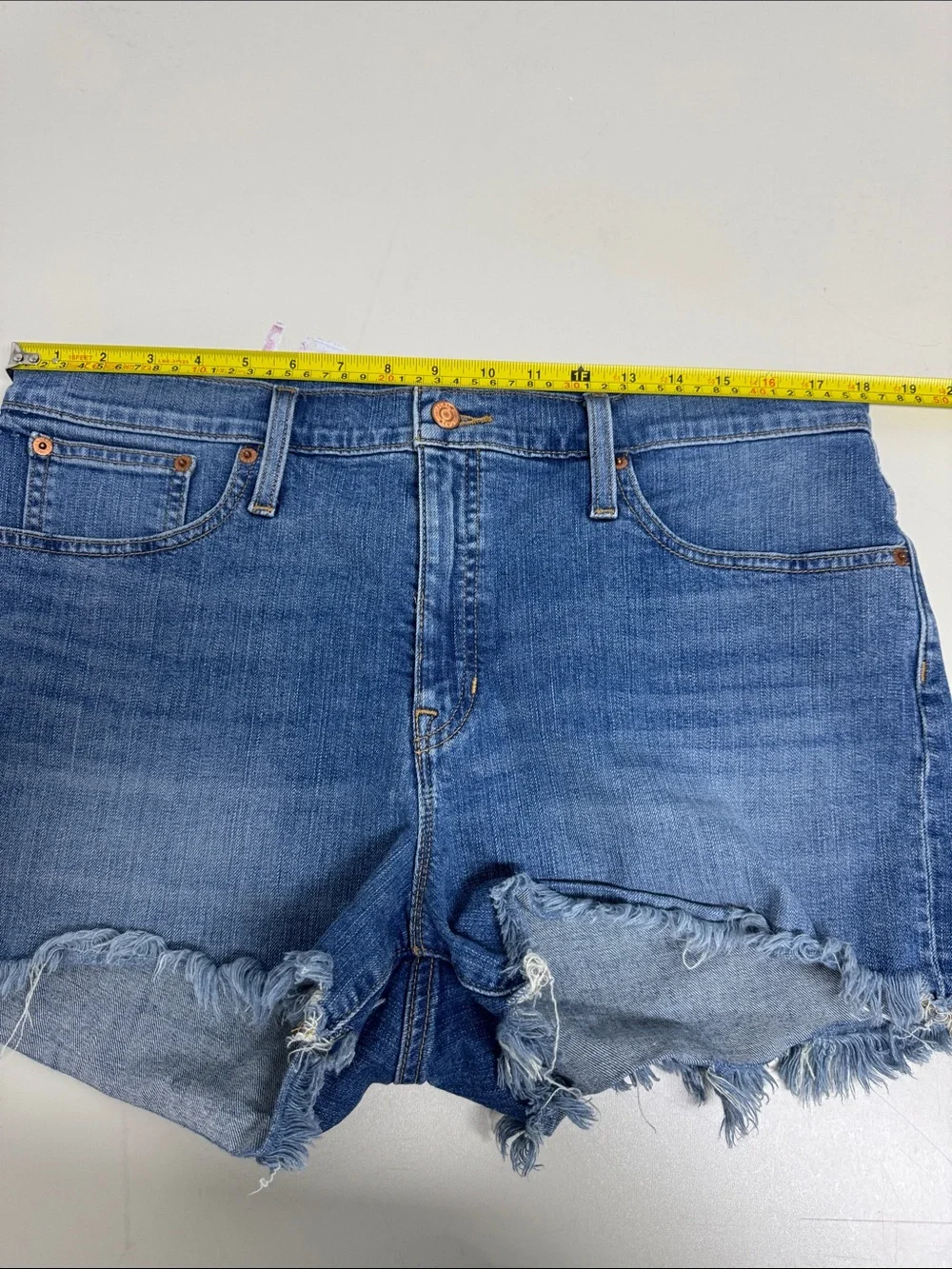 J. Crew Blue Frayed Hem Denim Shorts